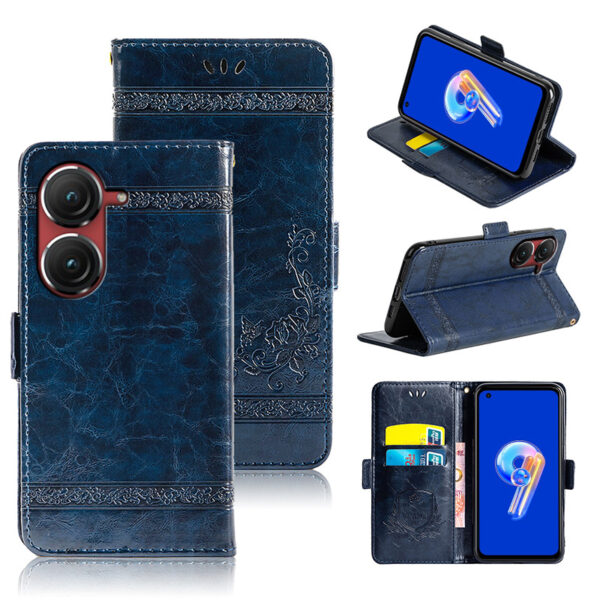 ASUS Zenfone Serie Ölwachsleder PU Handyhülle Mode ASUS Zenfone 10 – Bild 2